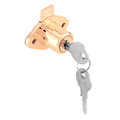 Prime-Line Diecast Drawer and Cabinet Lock, Fits 7/8 Inch Max Panel Thickness, Brass Plated, Set of 1 U 9947
